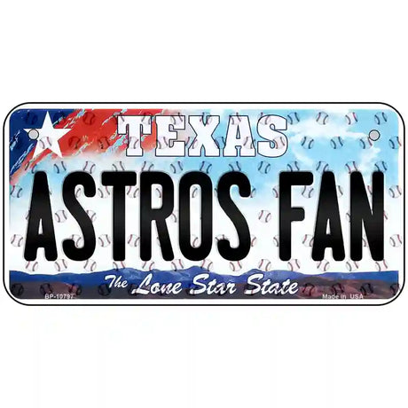 Astros Fan Texas Novelty Metal License Plate 6" x 3" (BP)