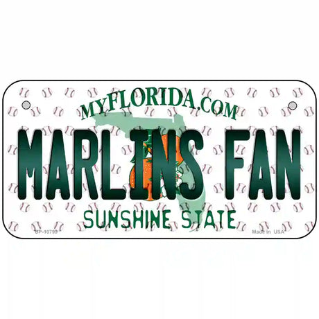 Marlins Fan Florida Novelty Metal License Plate 6" x 3" (BP)