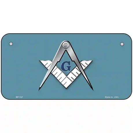 Masons Logo Novelty Metal License Plate 6" x 3" (BP)