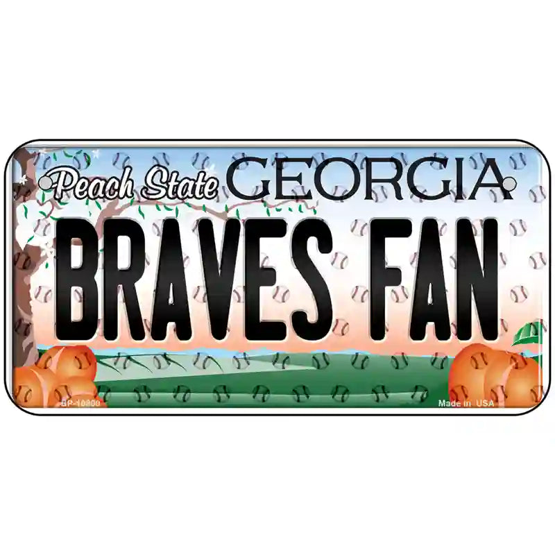 Braves Fan Georgia Novelty Metal License Plate 6" x 3" (BP)