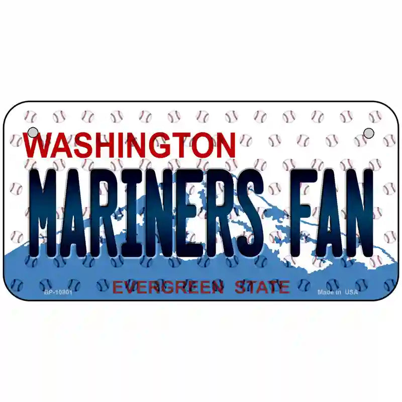 Mariners Fan Washington Novelty Metal License Plate 6" x 3" (BP)