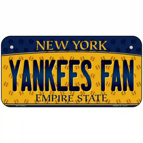 Yankees Fan New York Novelty Metal License Plate 6" x 3" (BP)