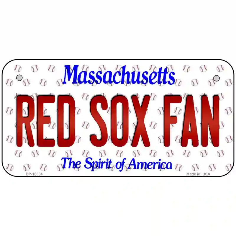 Red Sox Fan Massachusetts Novelty Metal License Plate 6" x 3" (BP)