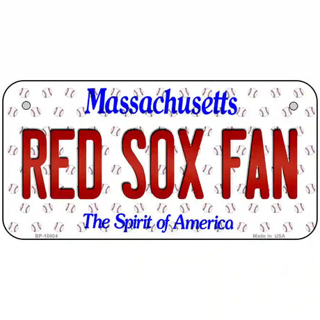 Red Sox Fan Massachusetts Novelty Metal License Plate 6" x 3" (BP)