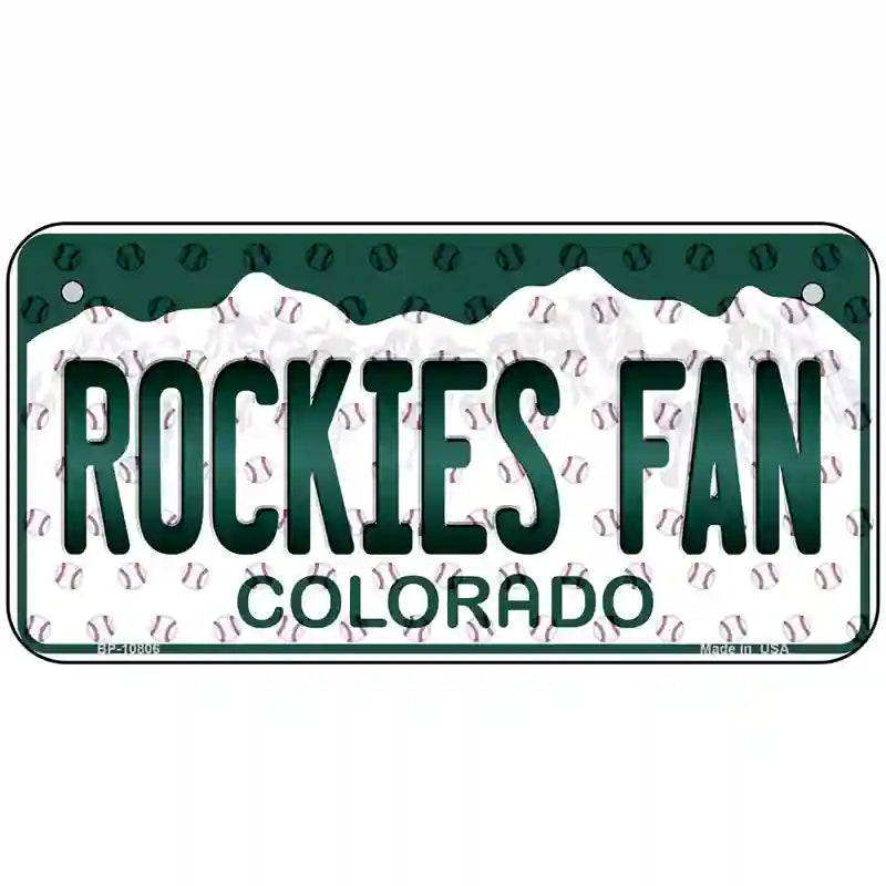 Rockies Fan Colorado Novelty Metal License Plate 6" x 3" (BP)