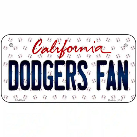 Dodgers Fan California Novelty Metal License Plate 6" x 3" (BP)