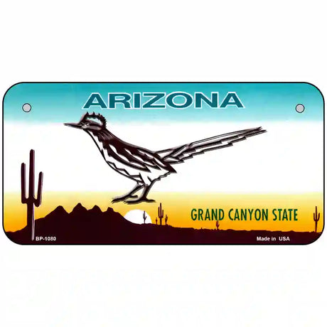 Roadrunner Arizona Novelty Metal License Plate 6" x 3" (BP)