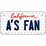 As Fan California Novelty Metal License Plate 6" x 3" (BP)