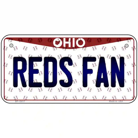 Reds Fan Ohio Novelty Metal License Plate 6" x 3" (BP)