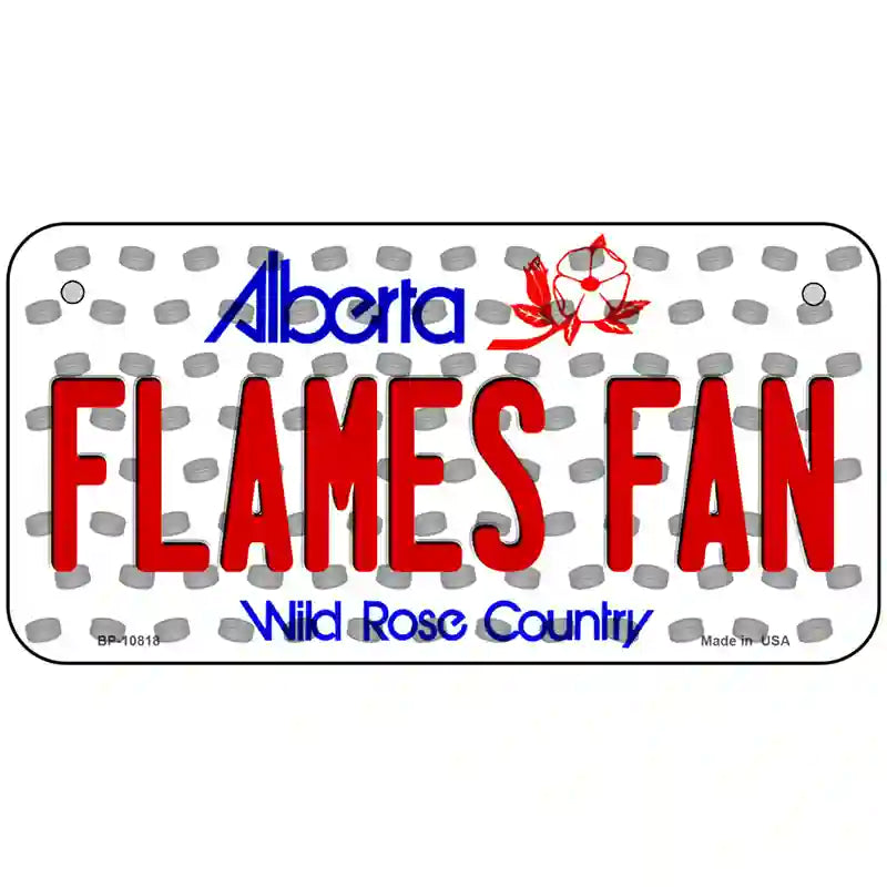 Flames Fan Alberta Novelty Metal License Plate 6" x 3" (BP)