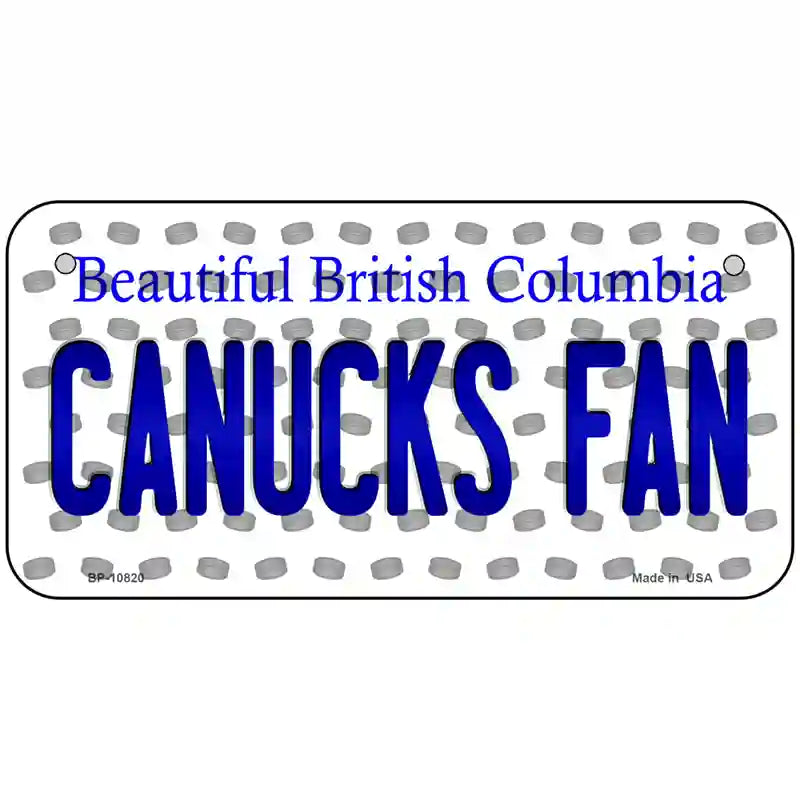 Canucks Fan British Columbia Novelty Metal License Plate 6" x 3" (BP)