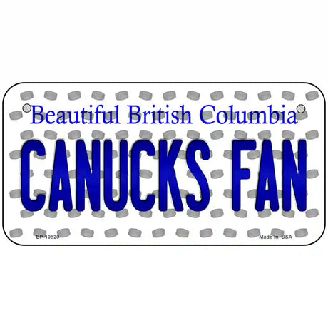 Canucks Fan British Columbia Novelty Metal License Plate 6" x 3" (BP)