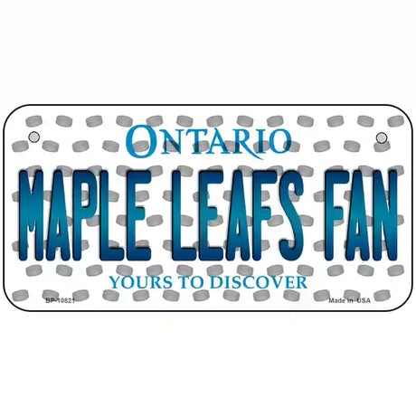 Maple Leafs Fan Ontario Novelty Metal License Plate 6" x 3" (BP)