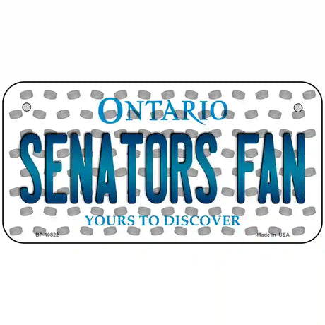 Senators Fan Ontario Novelty Metal License Plate 6" x 3" (BP)