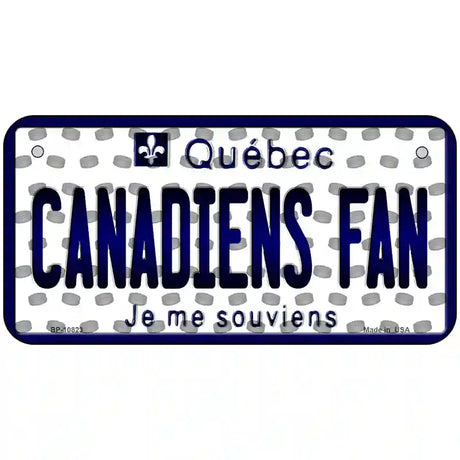 Canadiens Fan Quebec Novelty Metal License Plate 6" x 3" (BP)