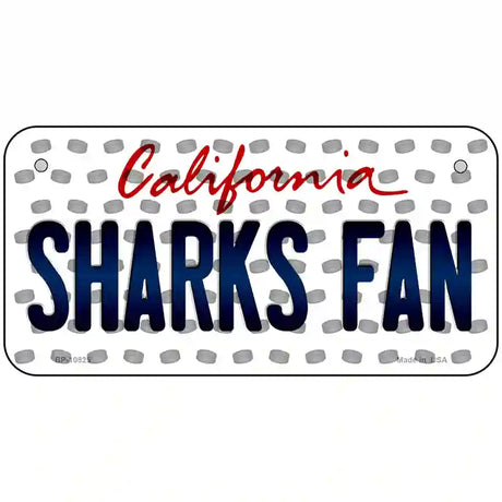 Sharks Fan California Novelty Metal License Plate 6" x 3" (BP)