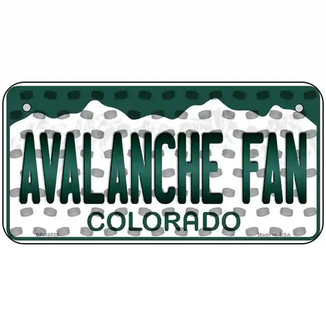 Avalanche Fan Colorado Novelty Metal License Plate 6" x 3" (BP)