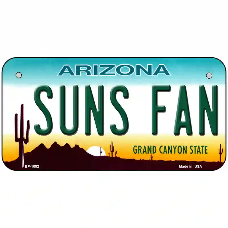 Suns Fan Arizona Novelty Metal License Plate 6" x 3" (BP)