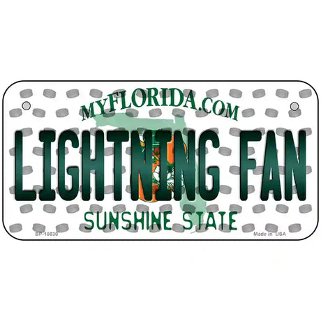 Lightning Fan Florida Novelty Metal License Plate 6" x 3" (BP)