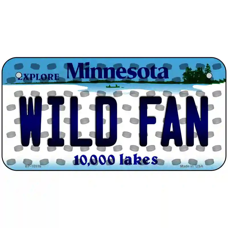 Wild Fan Minnesota Novelty Metal License Plate 6" x 3" (BP)