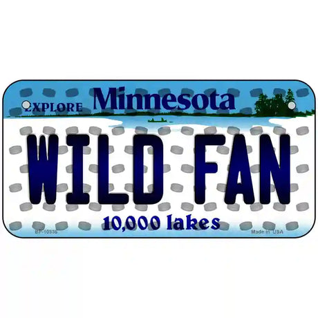 Wild Fan Minnesota Novelty Metal License Plate 6" x 3" (BP)