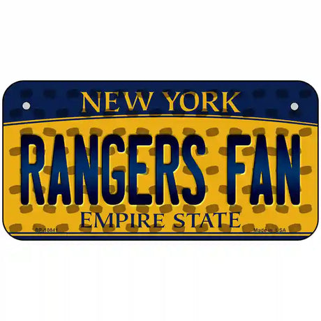 Rangers Fan New York Novelty Metal License Plate 6" x 3" (BP)