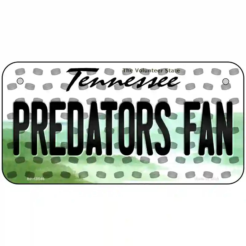 Predators Fan Tennessee Novelty Metal License Plate 6" x 3" (BP)