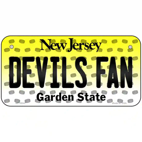 Devils Fan New Jersey Novelty Metal License Plate 6" x 3" (BP)