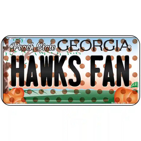 Hawks Fan Georgia Novelty Metal License Plate 6" x 3" (BP)