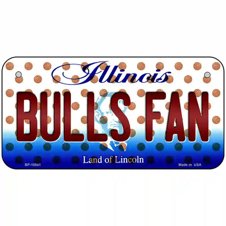 Bulls Fan Illinois Novelty Metal License Plate 6" x 3" (BP)