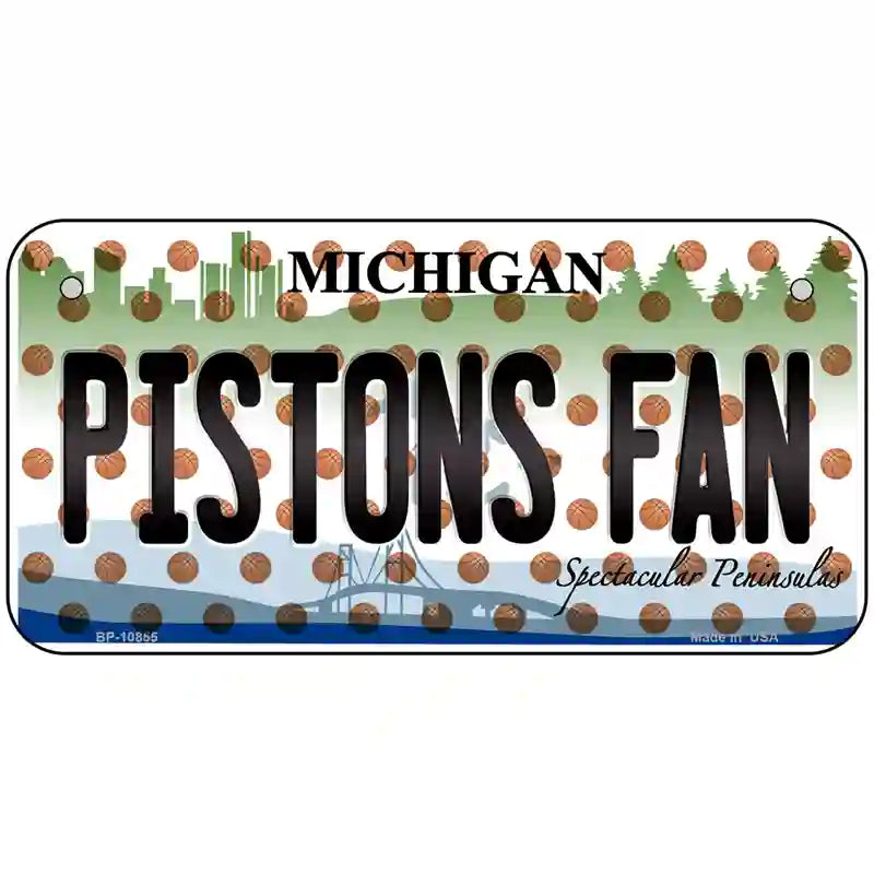 Pistons Fan Michigan Novelty Metal License Plate 6" x 3" (BP)