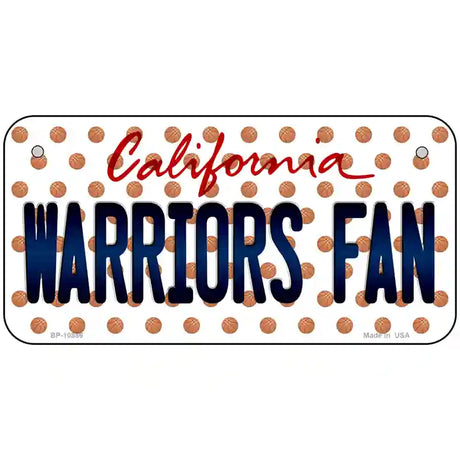 Warriors Fan California Novelty Metal License Plate 6" x 3" (BP)