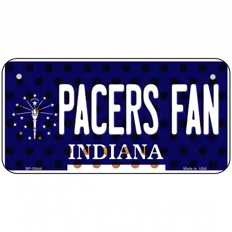 Pacers Fan Indiana Novelty Metal License Plate 6" x 3" (BP)