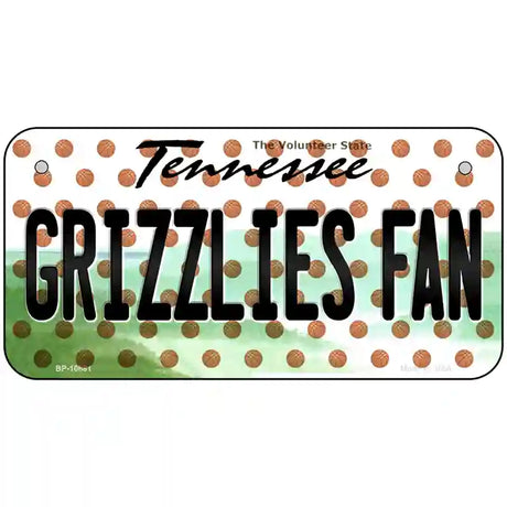 Grizzlies Fan Tennessee Novelty Metal License Plate 6" x 3" (BP)