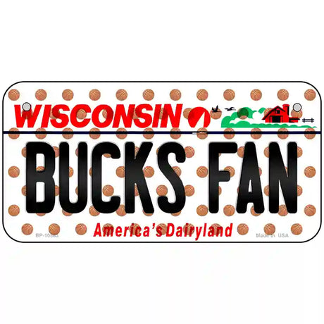 Bucks Fan Wisconsin Novelty Metal License Plate 6" x 3" (BP)