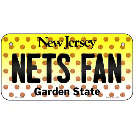 Nets Fan New Jersey Novelty Metal License Plate 6" x 3" (BP)