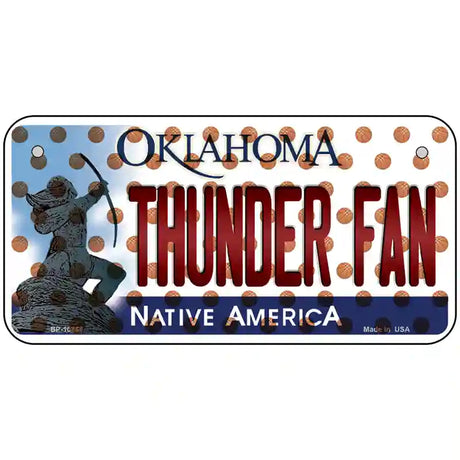 Thunder Fan Oklahoma Novelty Metal License Plate 6" x 3" (BP)