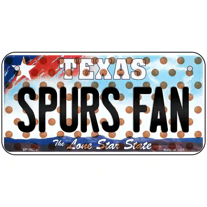 Spurs Fan Texas Novelty Metal License Plate 6" x 3" (BP)