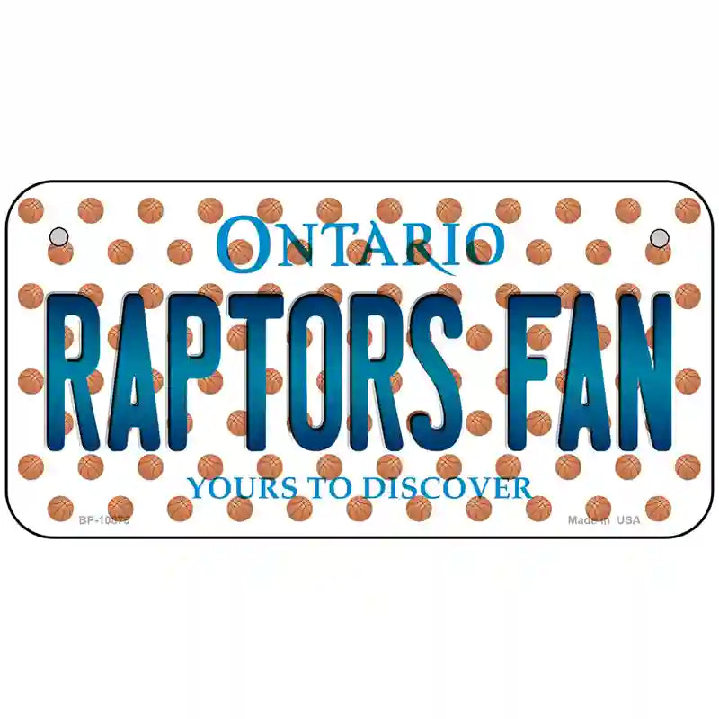 Raptors Fan Ontanio Novelty Metal License Plate 6" x 3" (BP)