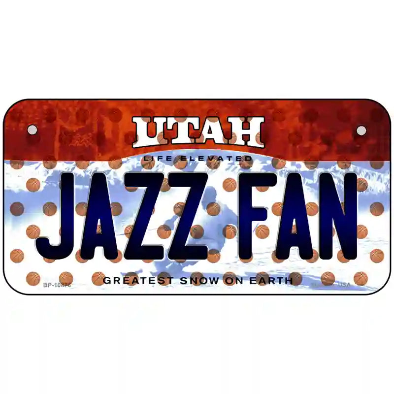 Jazz Fan Utah Novelty Metal License Plate 6" x 3" (BP)