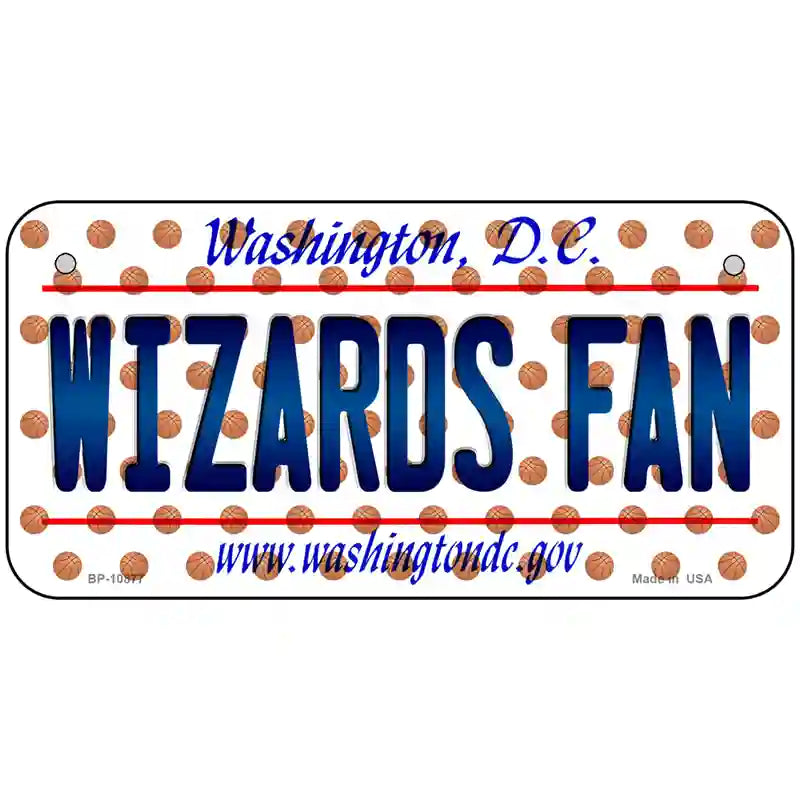 Wizards Fan Washington DC Novelty Metal License Plate 6" x 3" (BP)