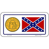 Confederate Flag Georgia Seal Novelty Metal License Plate 6" x 3" (BP)