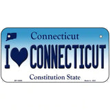 I Love Connecticut Metal Novelty License Plate 6" x 3" (BP)