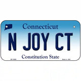 N Joy CT Connecticut Metal Novelty License Plate 6" x 3" (BP)