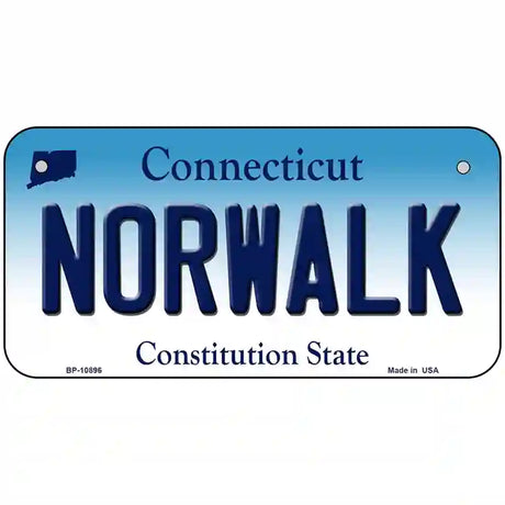 Norwalk Connecticut Metal Novelty License Plate 6" x 3" (BP)