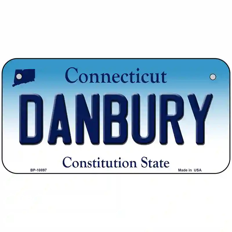 Danbury Connecticut Metal Novelty License Plate 6" x 3" (BP)