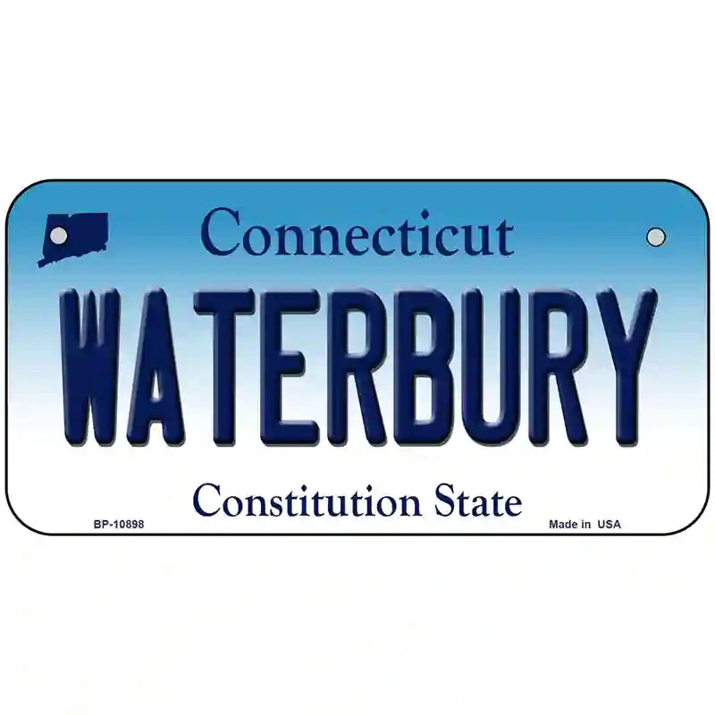 Waterbury Connecticut Metal Novelty License Plate 6" x 3" (BP)