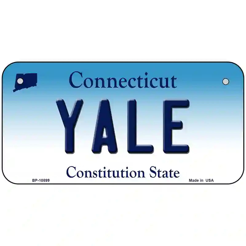 Yale Connecticut Metal Novelty License Plate 6" x 3" (BP)