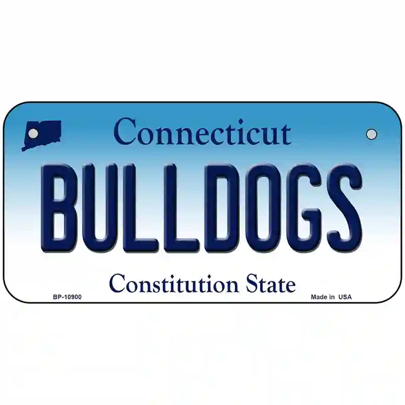 Bulldogs Connecticut Metal Novelty License Plate 6" x 3" (BP)