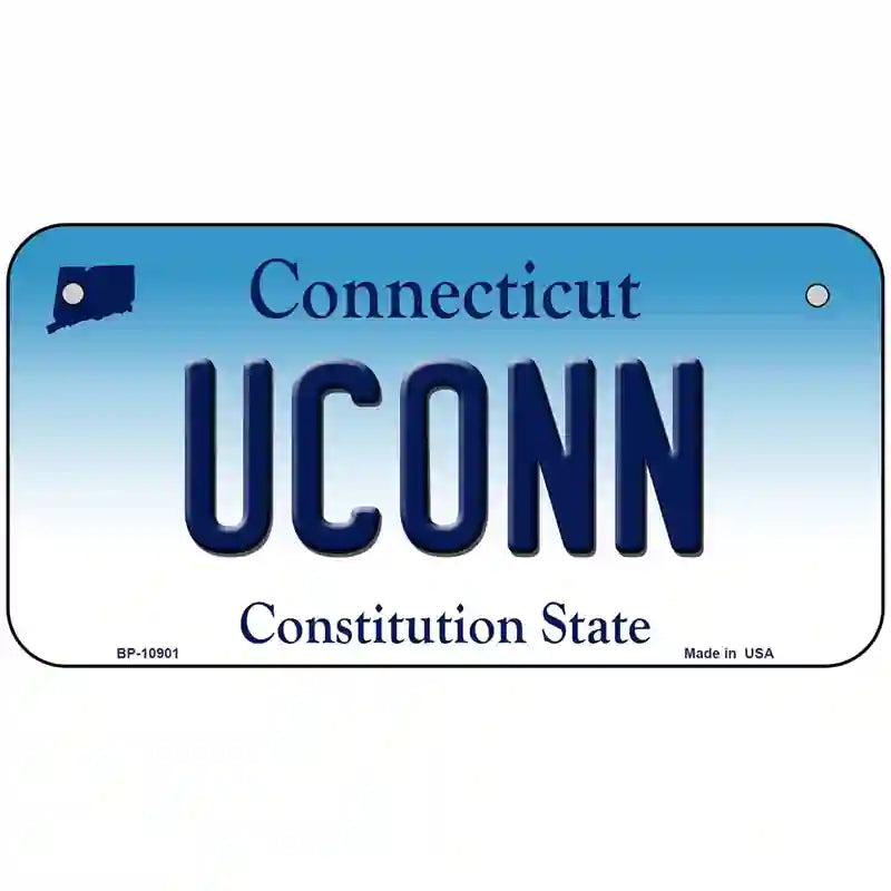 UConn Connecticut Metal Novelty License Plate 6" x 3" (BP)